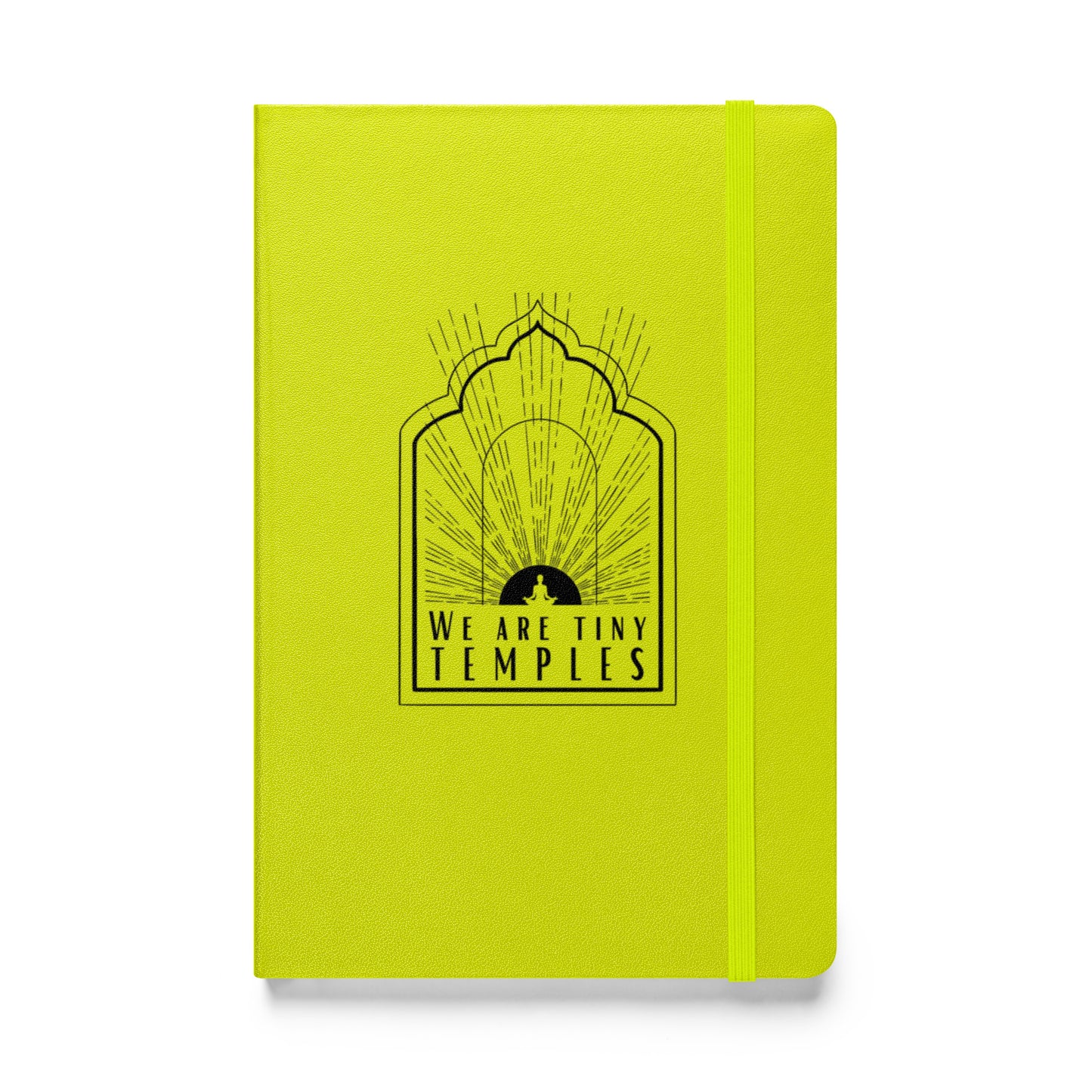 Hardcover Bound Notebook: We are Tiny Temples (black print)