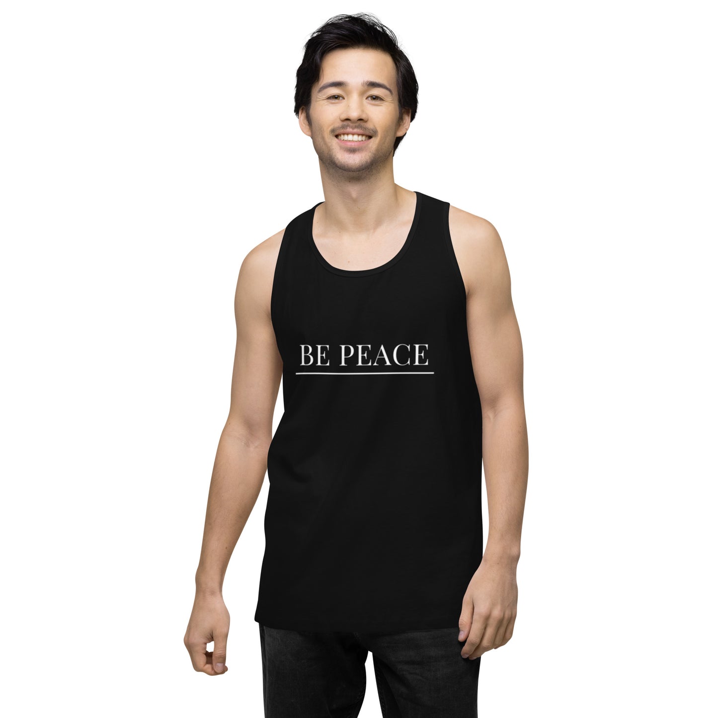 Men’s Premium Tank Top: Be Peace