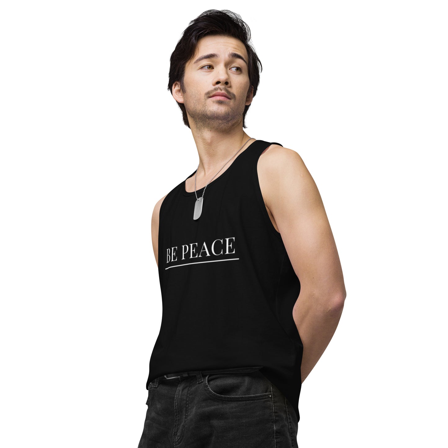 Men’s Premium Tank Top: Be Peace