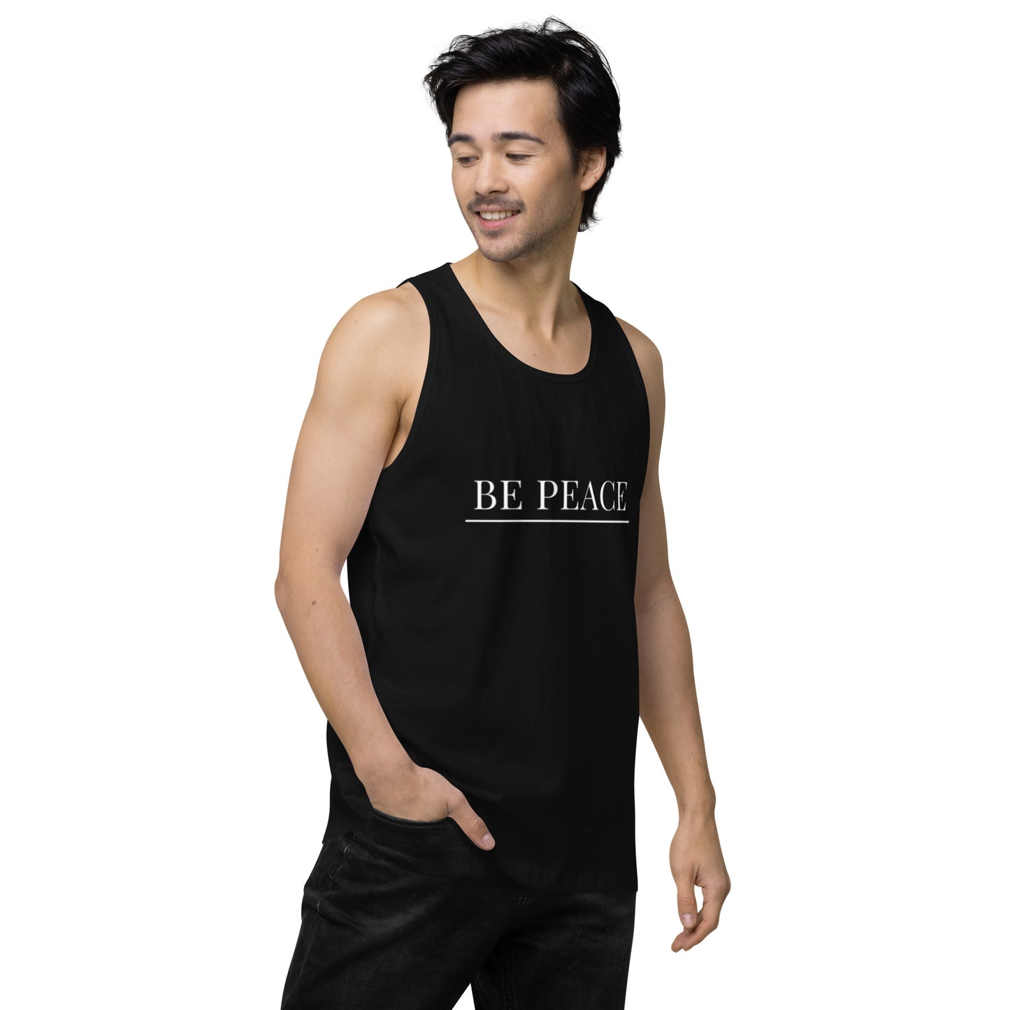Men’s Premium Tank Top: Be Peace