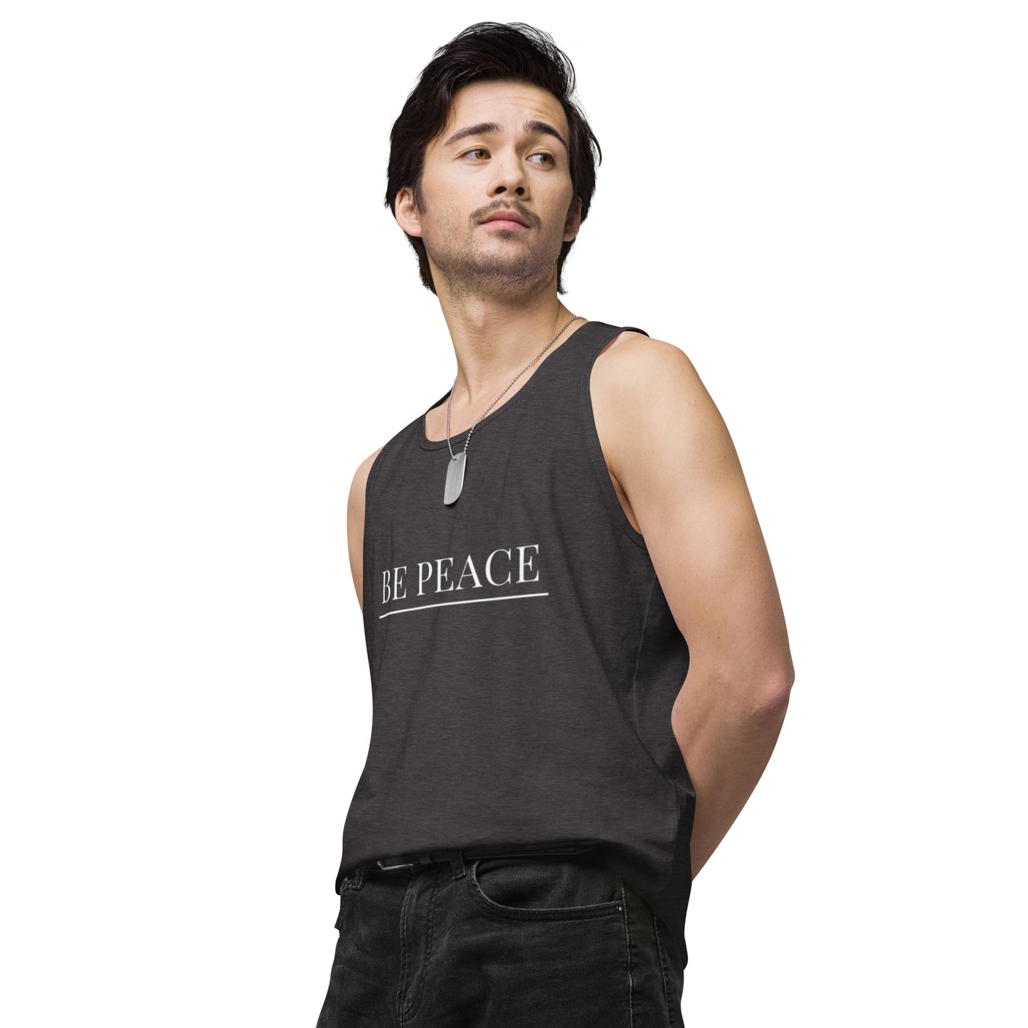 Men’s Premium Tank Top: Be Peace