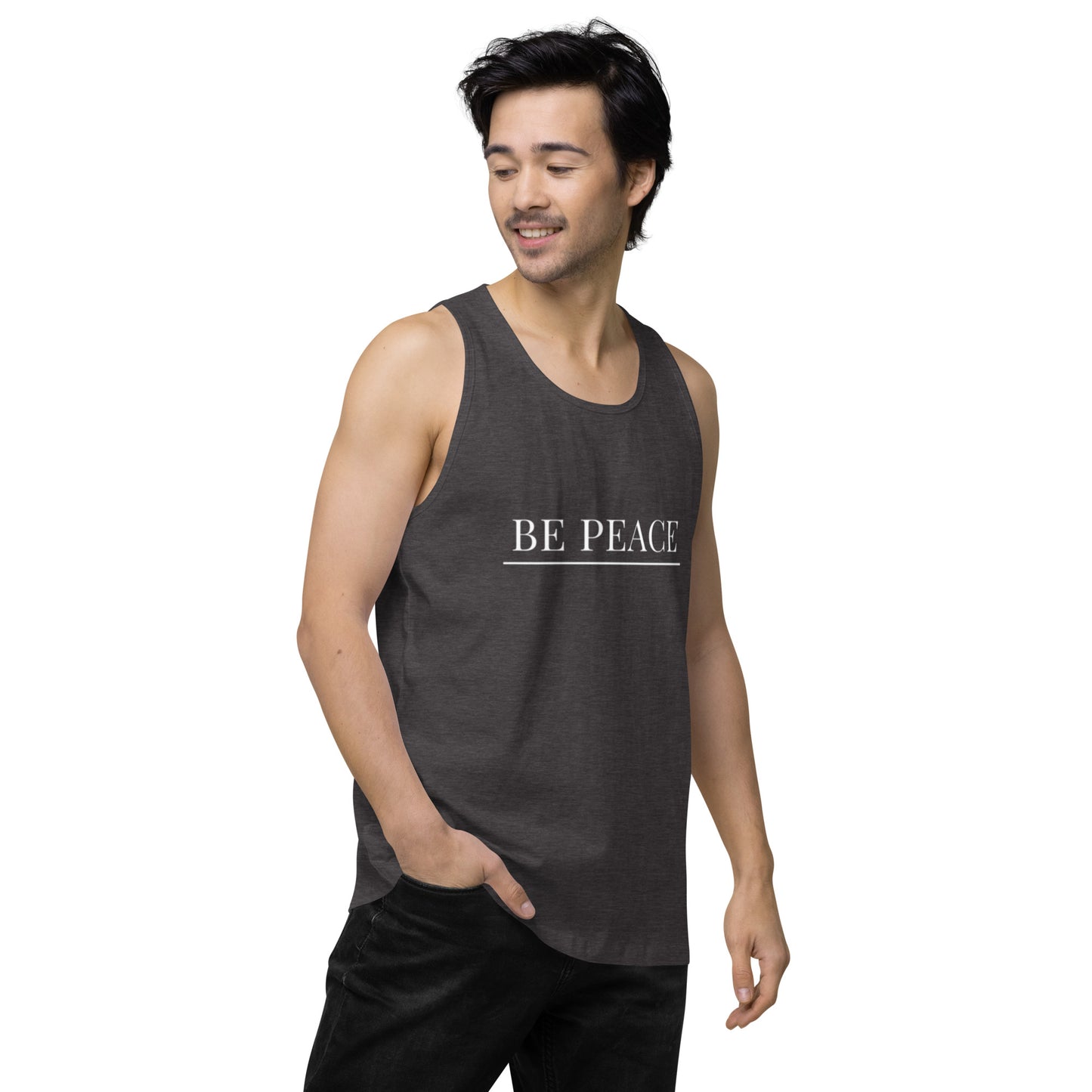 Men’s Premium Tank Top: Be Peace