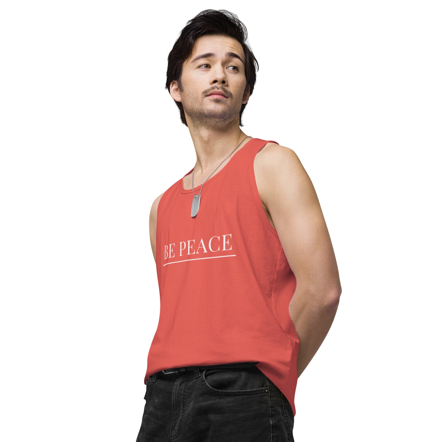 Men’s Premium Tank Top: Be Peace