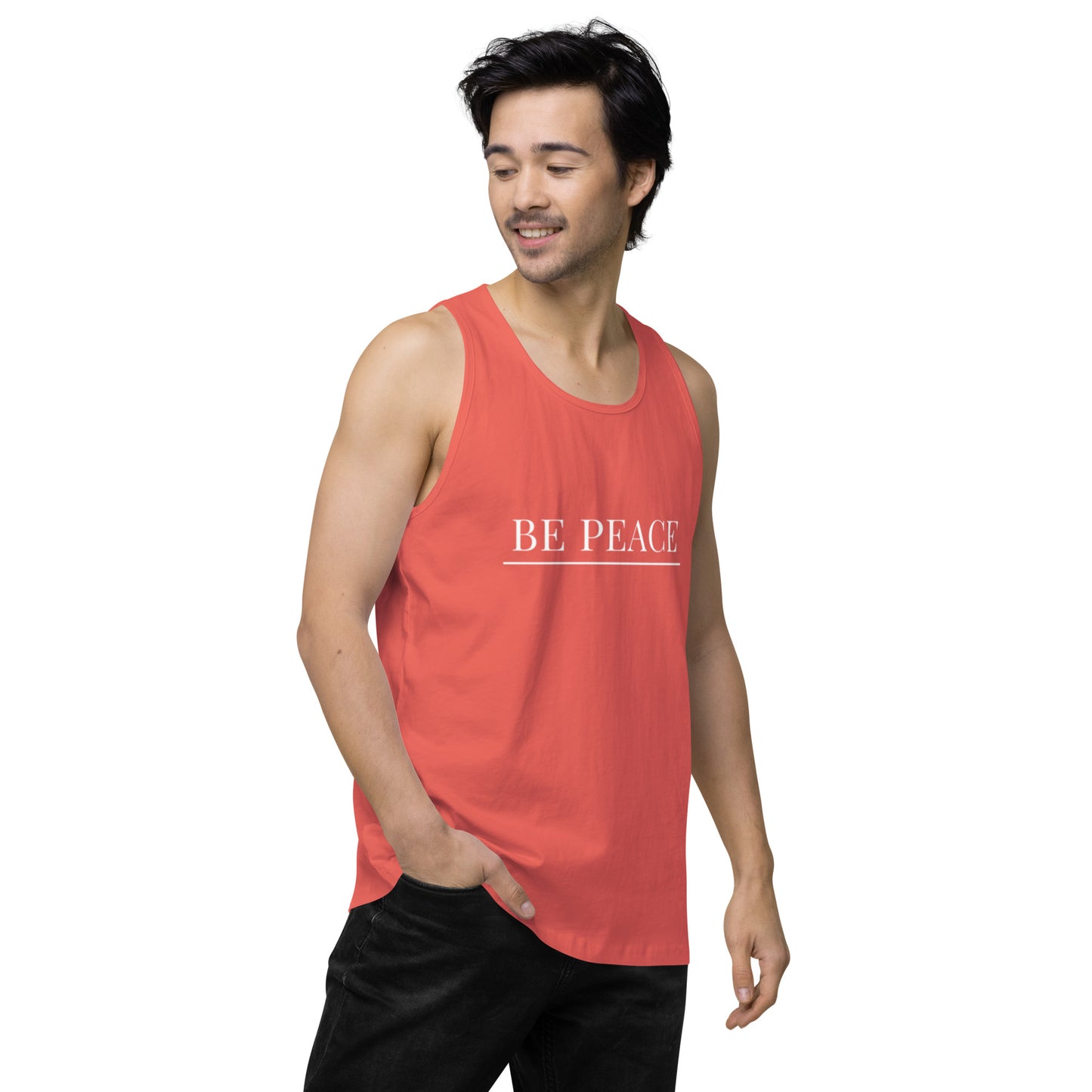 Men’s Premium Tank Top: Be Peace