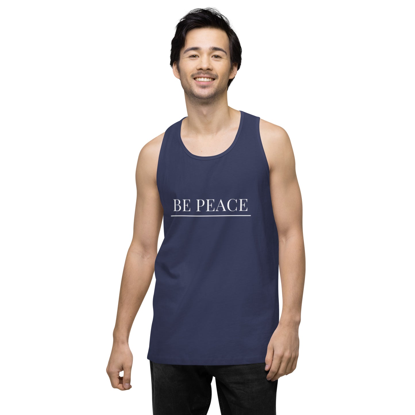 Men’s Premium Tank Top: Be Peace