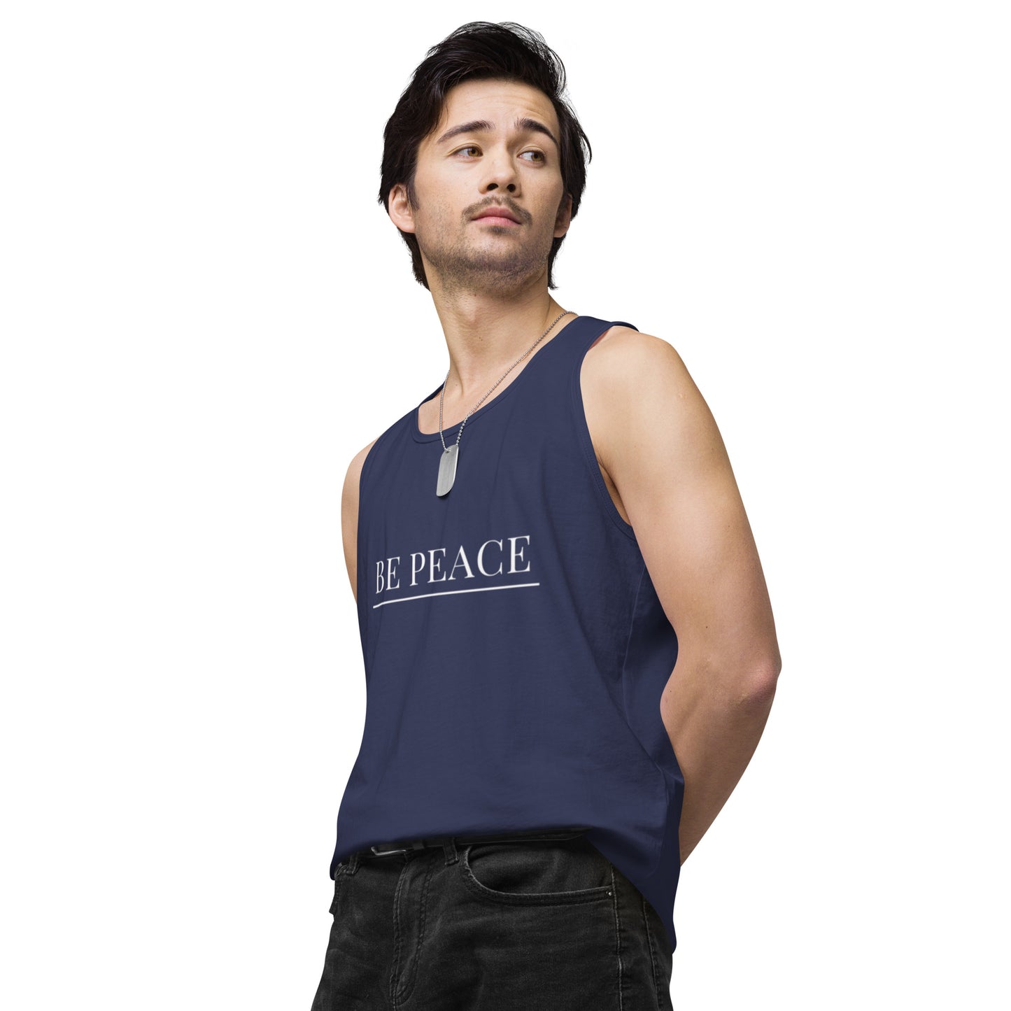 Men’s Premium Tank Top: Be Peace