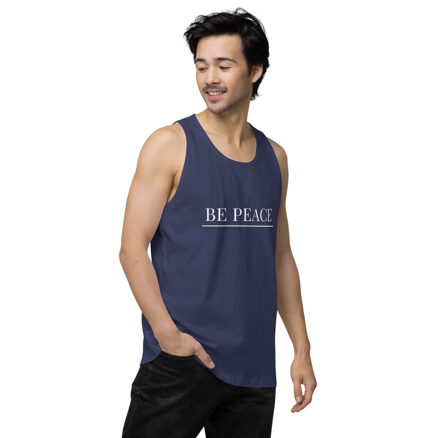 Men’s Premium Tank Top: Be Peace