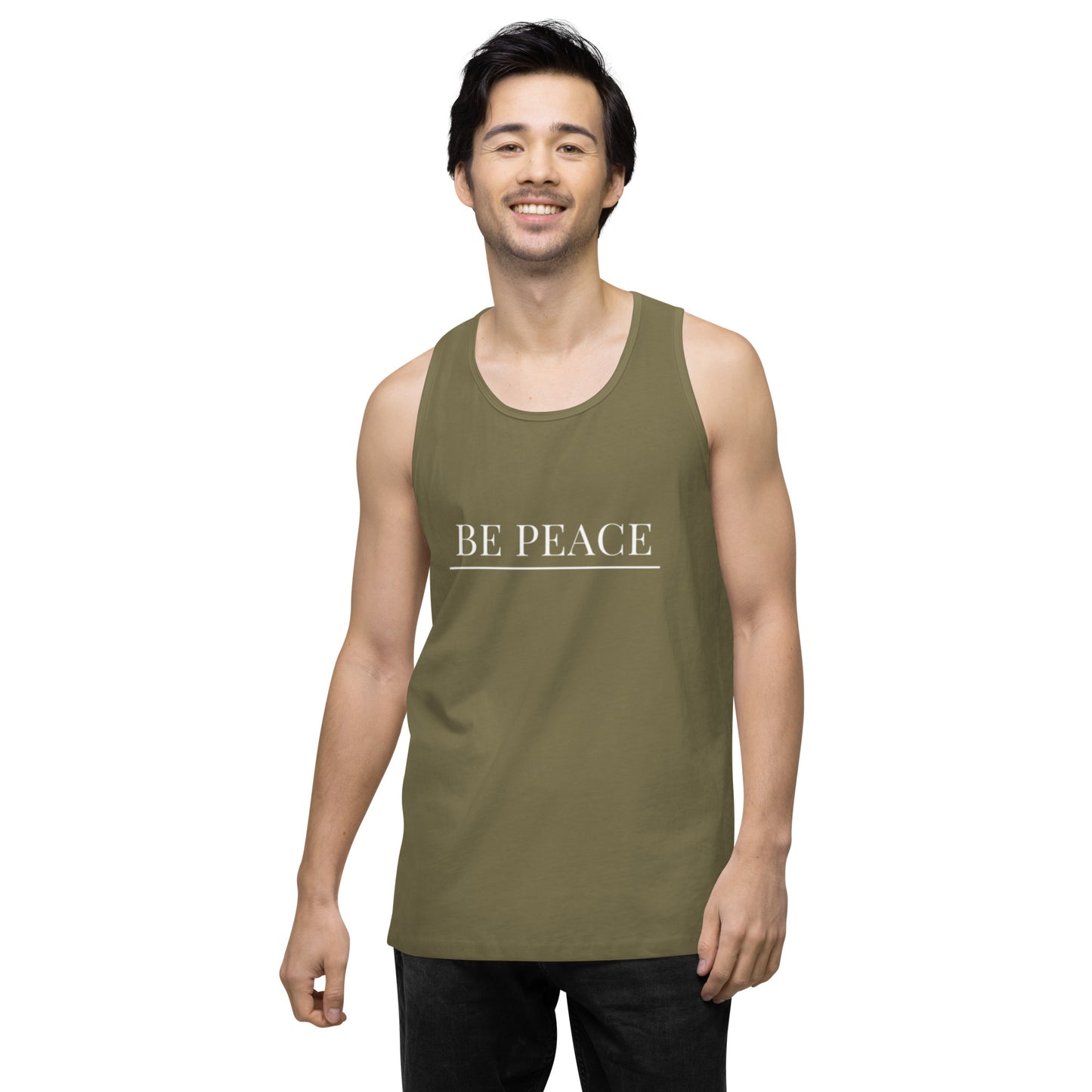 Men’s Premium Tank Top: Be Peace
