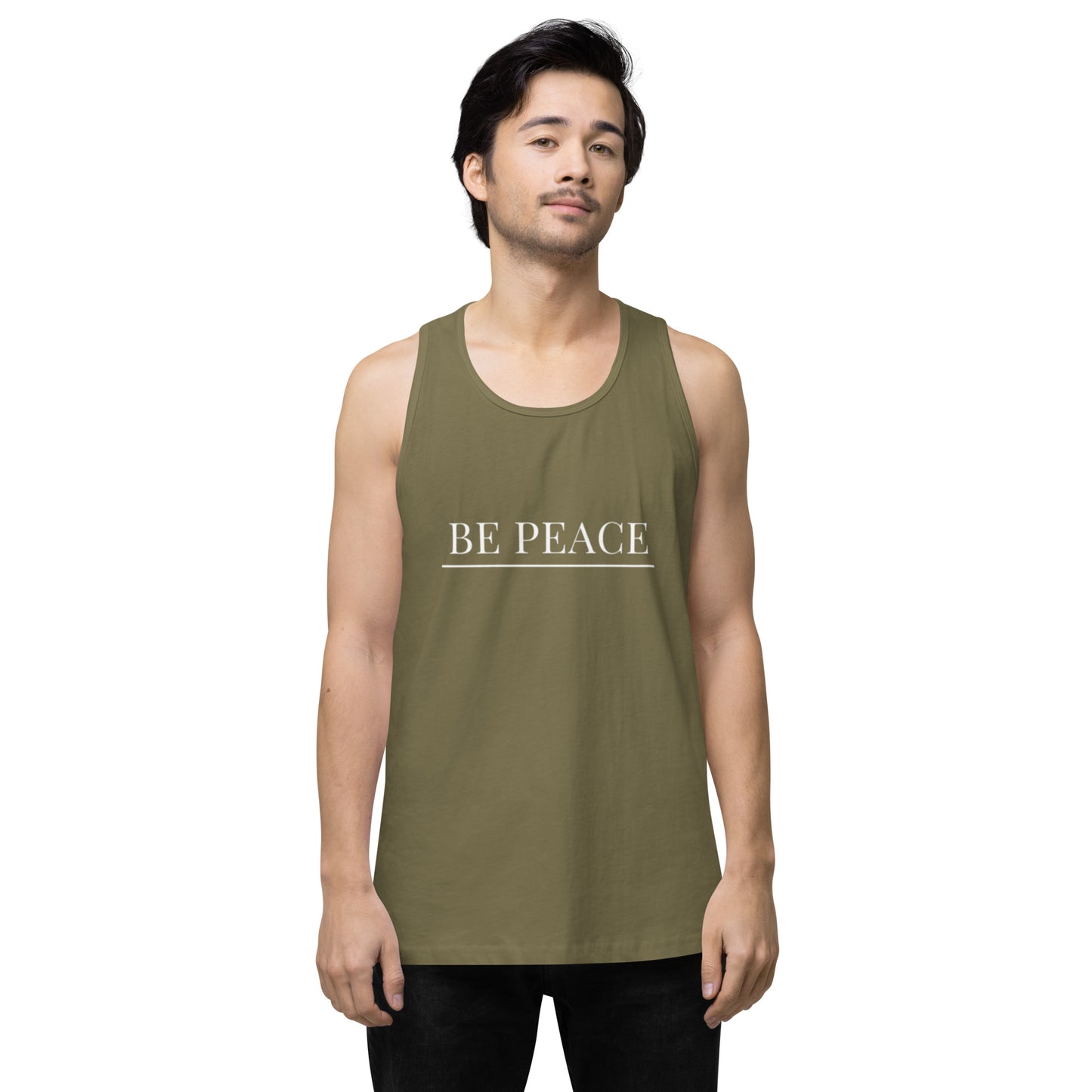 Men’s Premium Tank Top: Be Peace