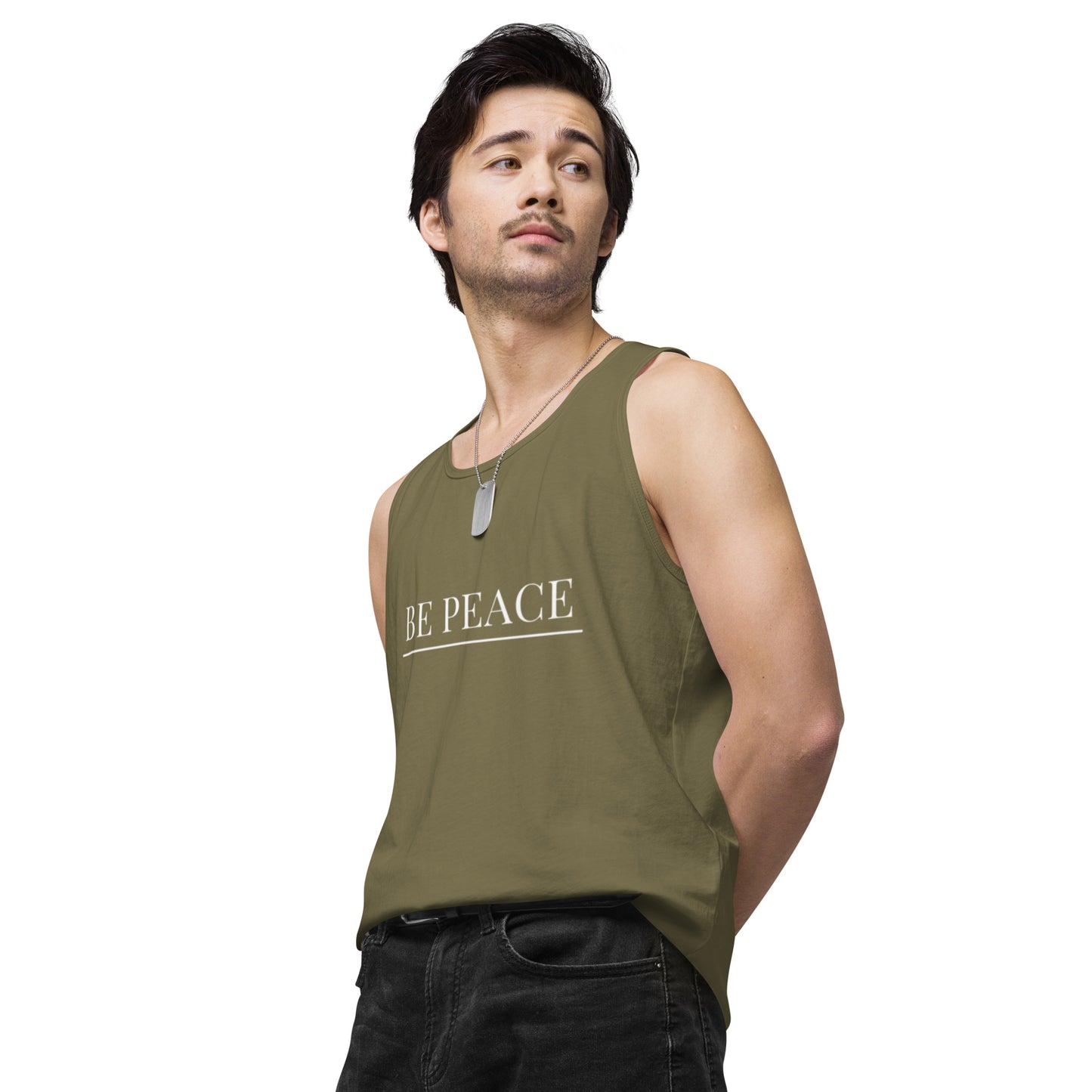 Men’s Premium Tank Top: Be Peace