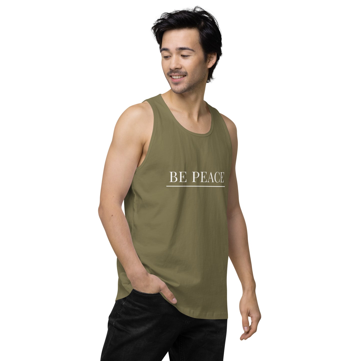 Men’s Premium Tank Top: Be Peace