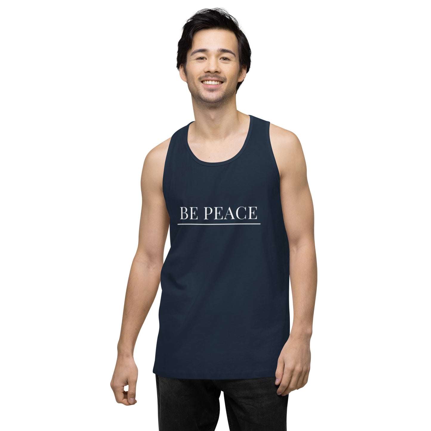 Men’s Premium Tank Top: Be Peace