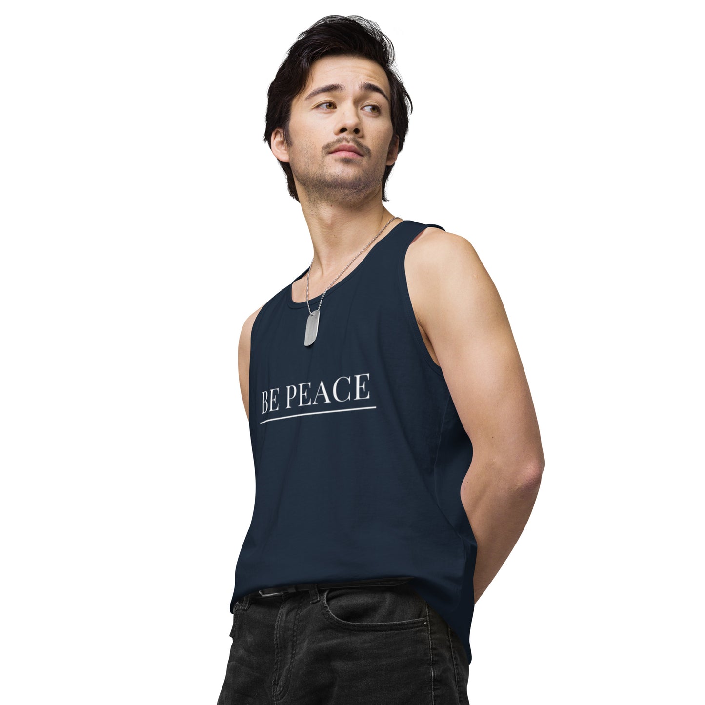 Men’s Premium Tank Top: Be Peace