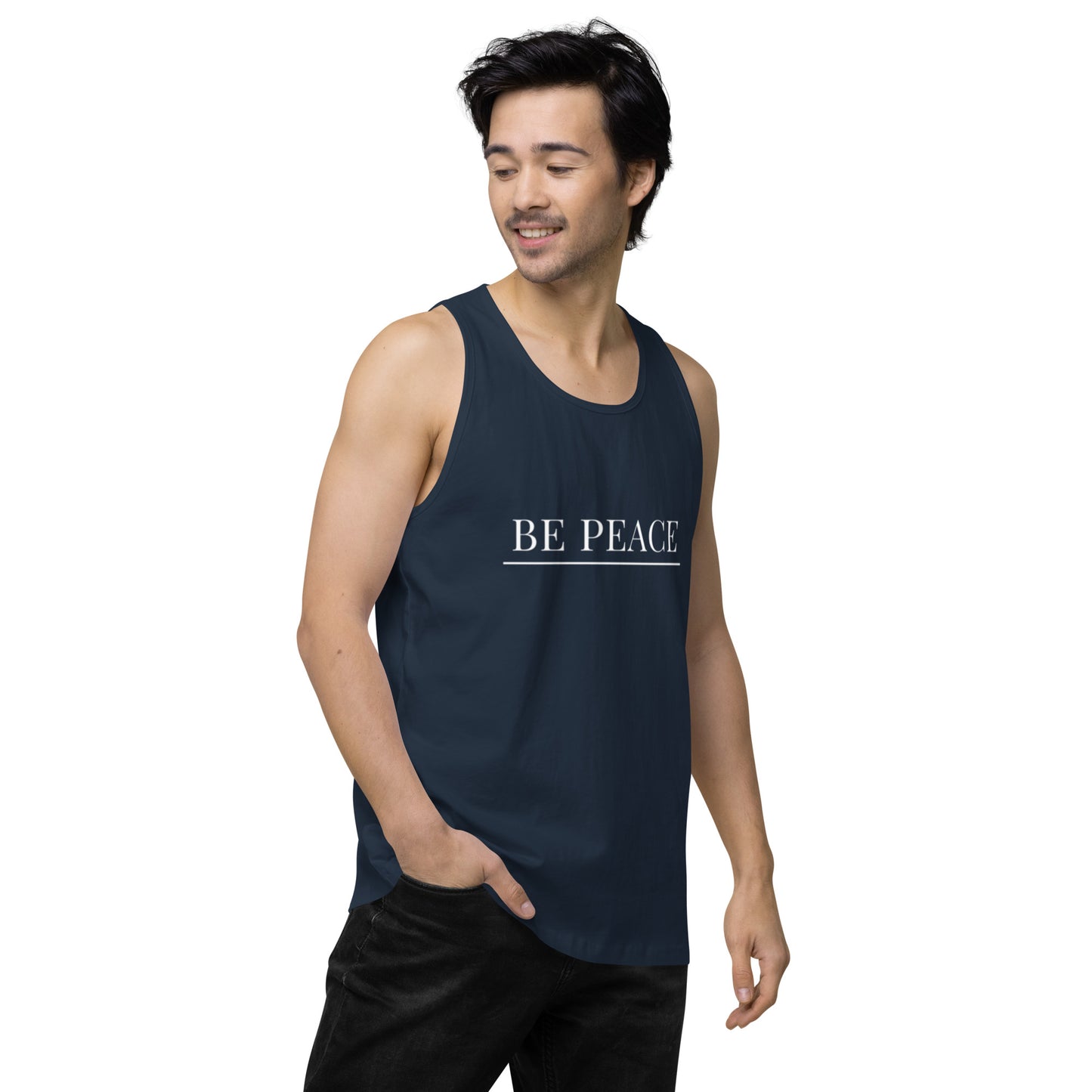 Men’s Premium Tank Top: Be Peace