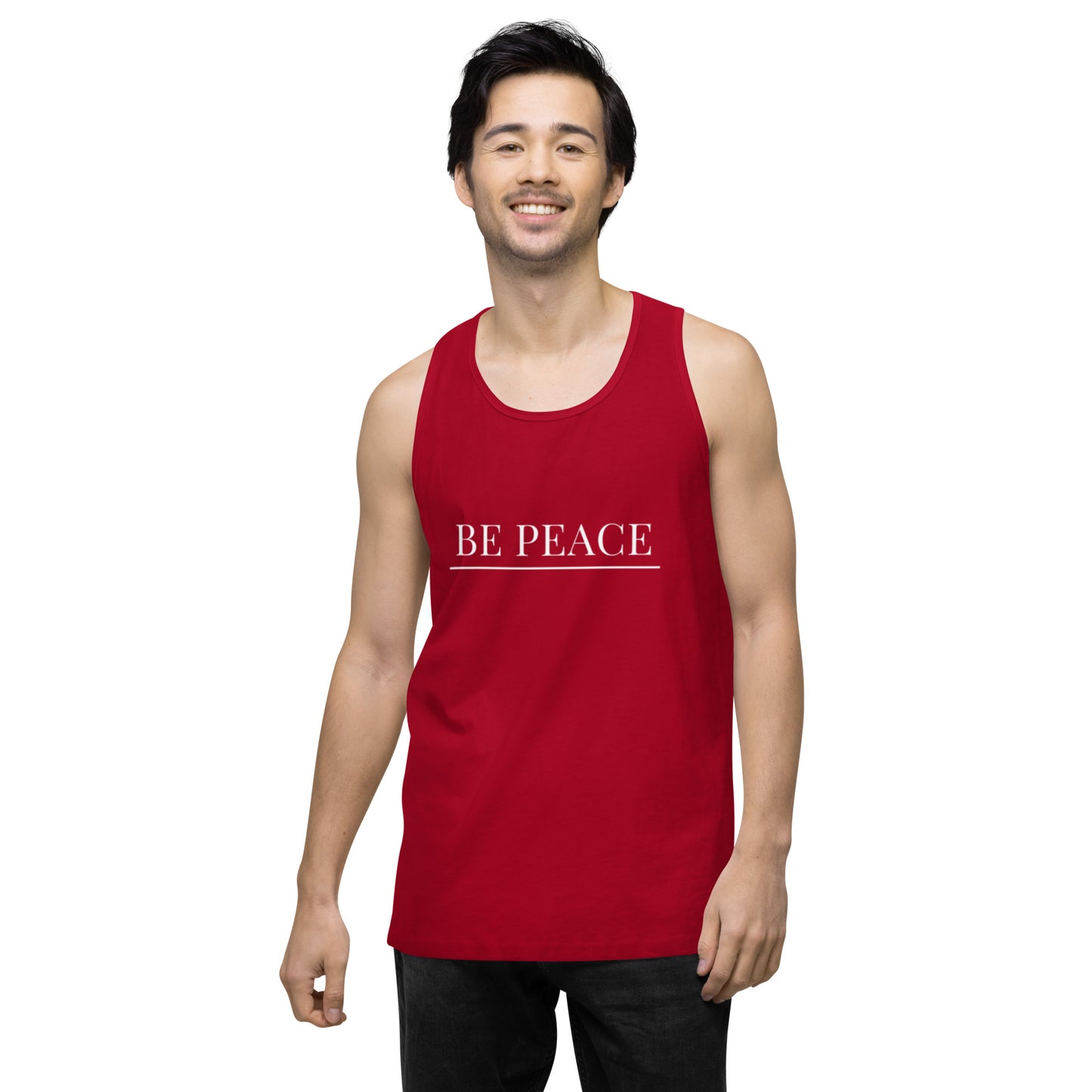 Men’s Premium Tank Top: Be Peace
