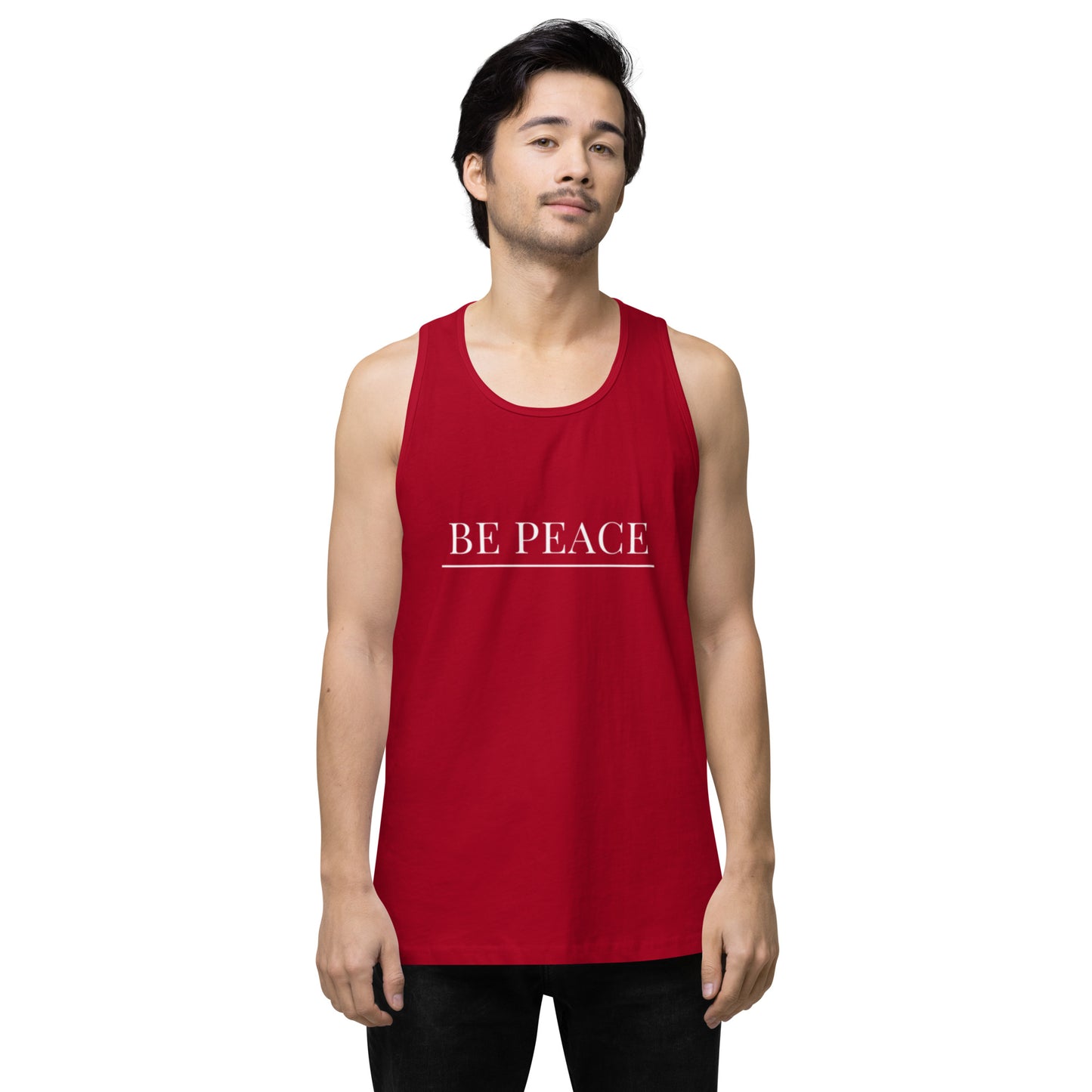 Men’s Premium Tank Top: Be Peace