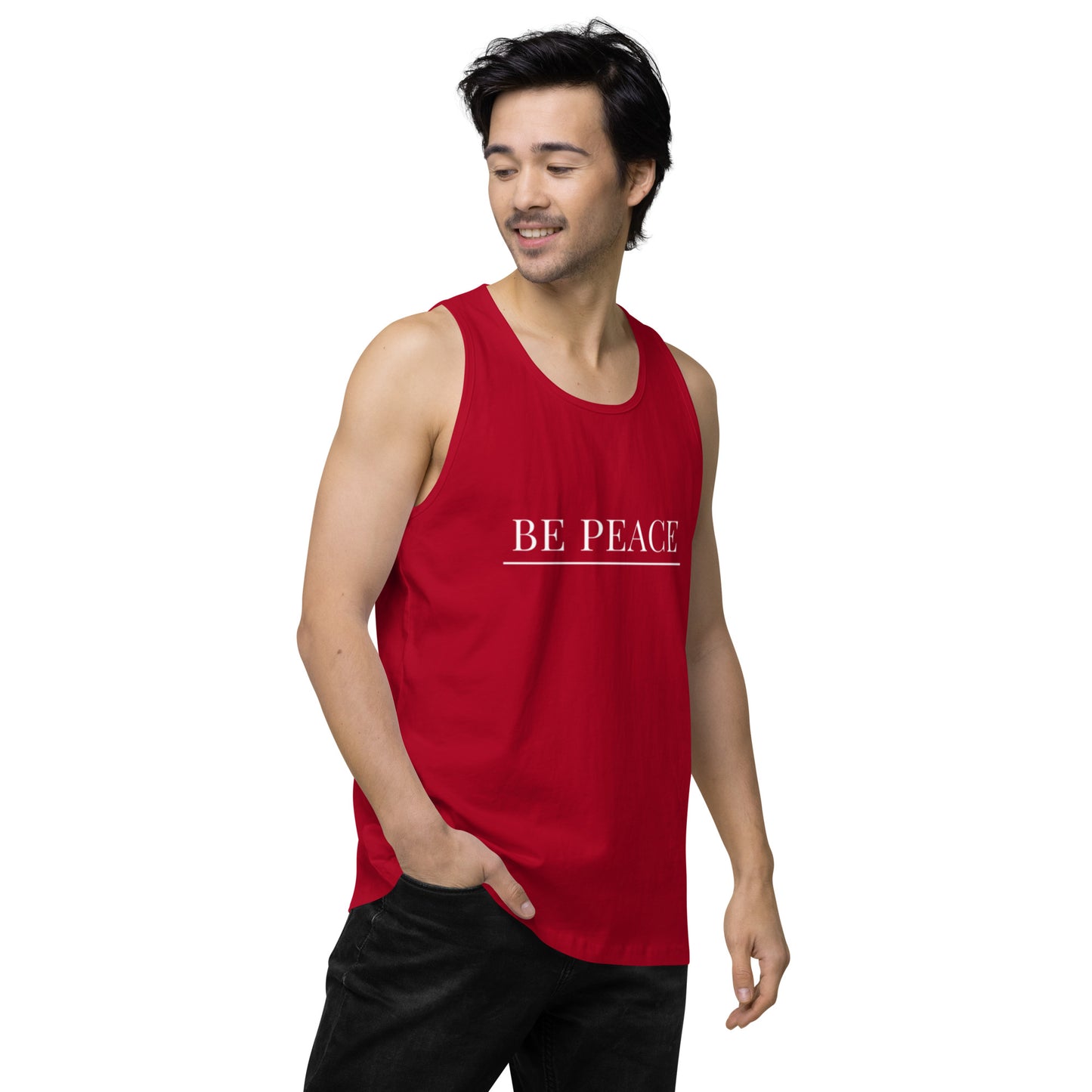 Men’s Premium Tank Top: Be Peace