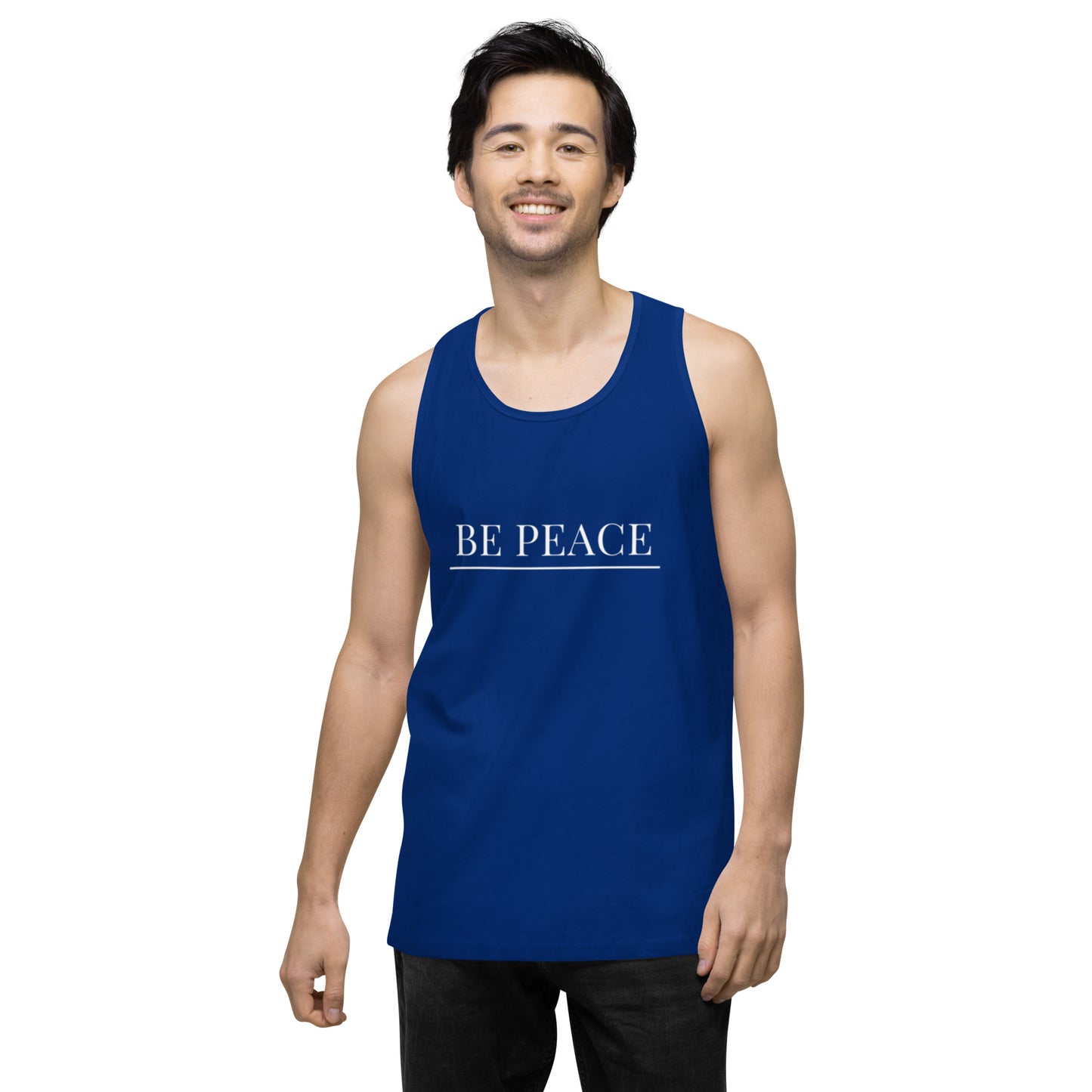 Men’s Premium Tank Top: Be Peace