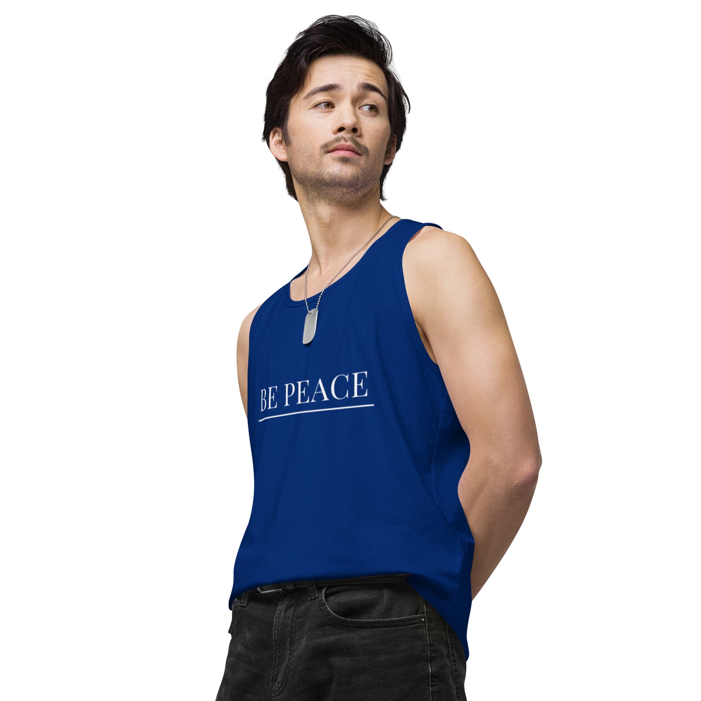 Men’s Premium Tank Top: Be Peace