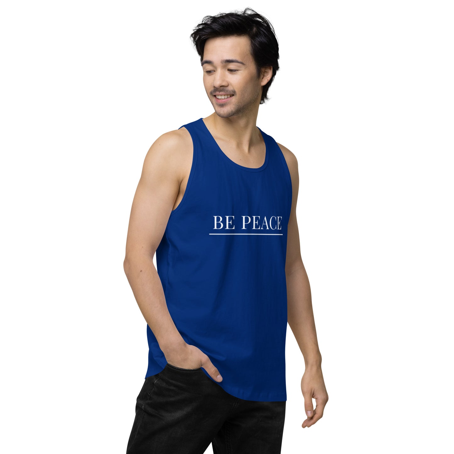 Men’s Premium Tank Top: Be Peace