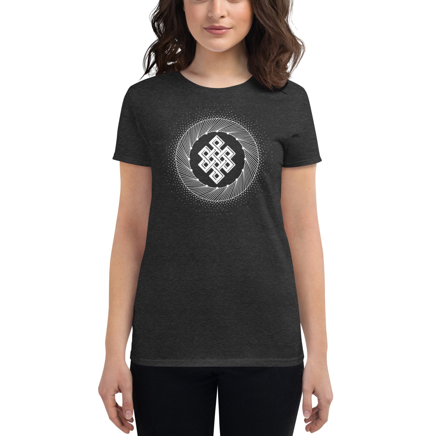 Women's Short Sleeve T-shirt: Tibetan Eternity Knot Mandala