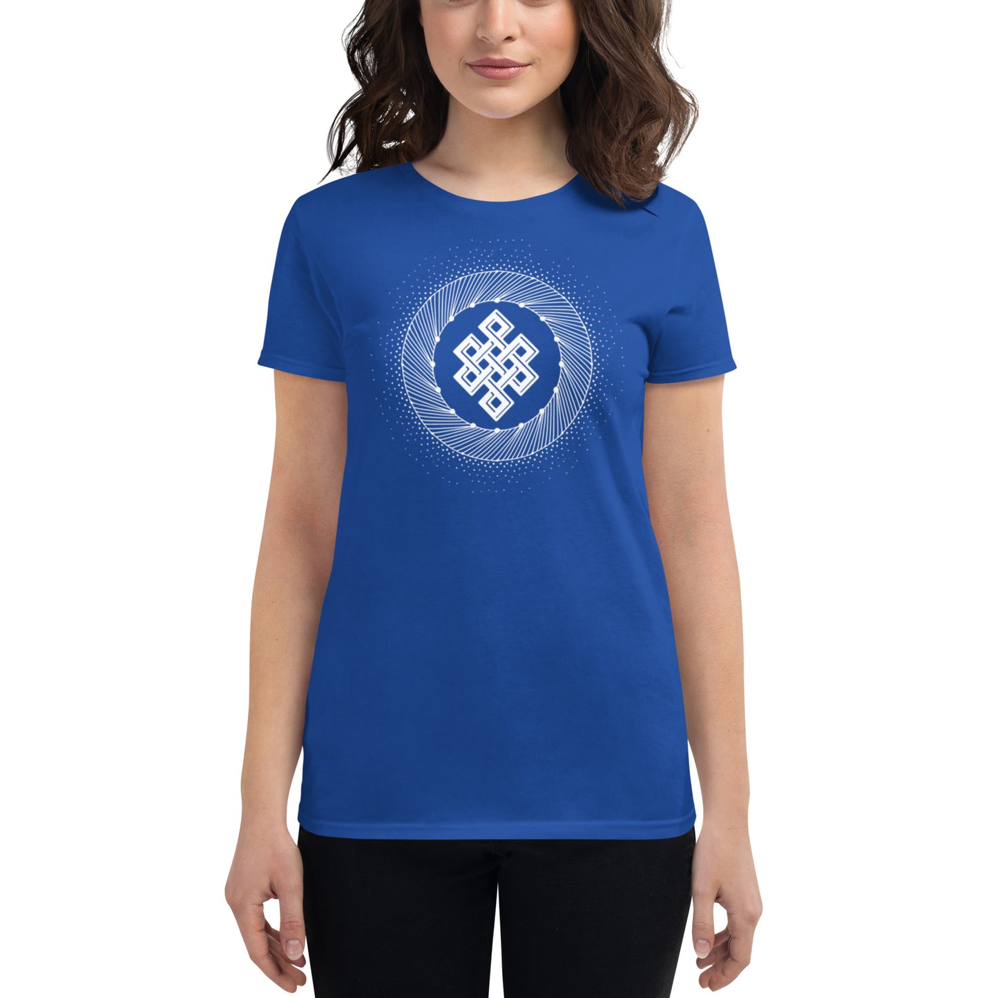 Women's Short Sleeve T-shirt: Tibetan Eternity Knot Mandala