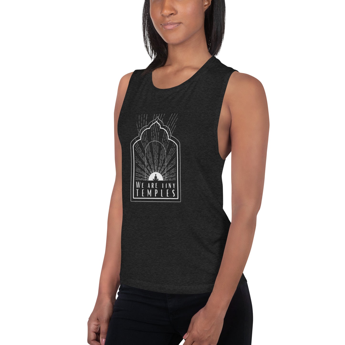 Ladies’ Muscle Tank: We are Tiny Temples