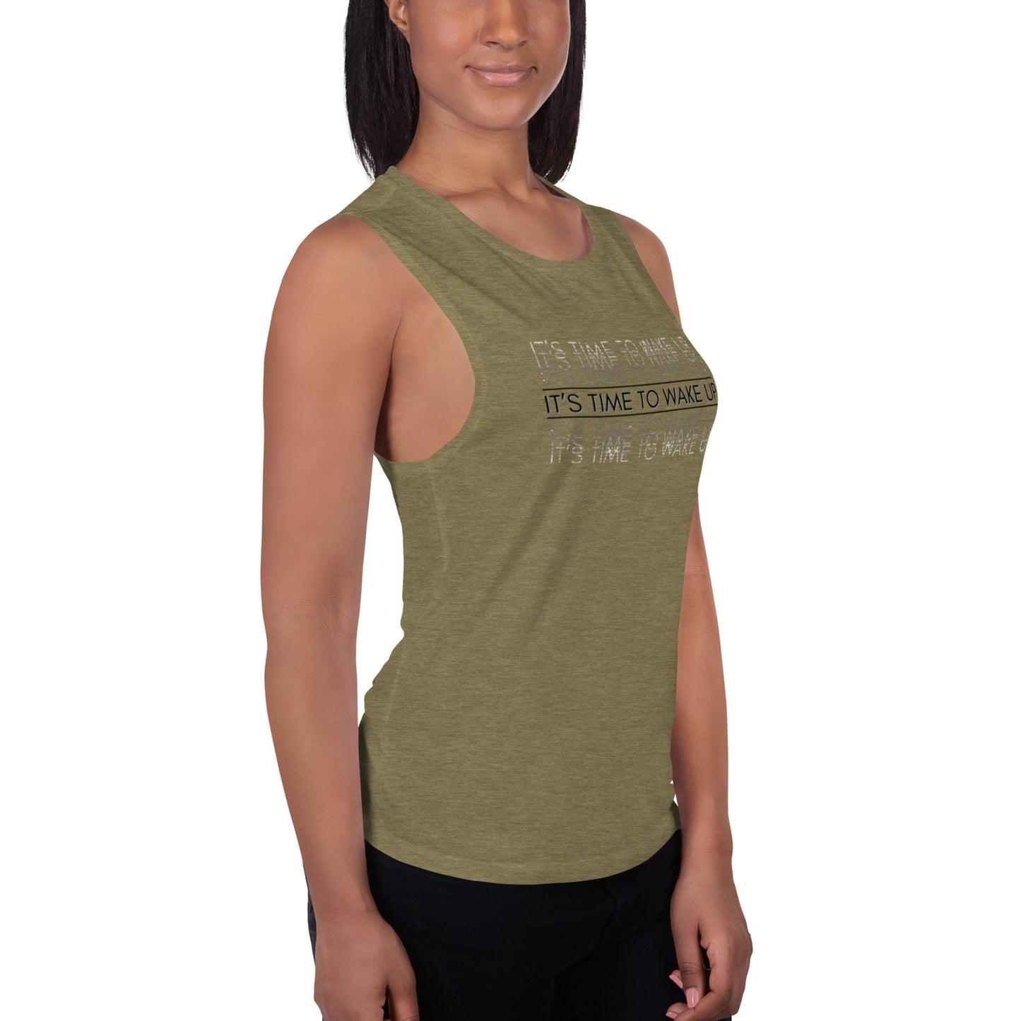 Ladies’ Muscle Tank: Its Time To Wake Up