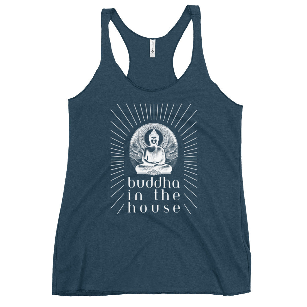 Women's Racerback Tank: Buddha in the House