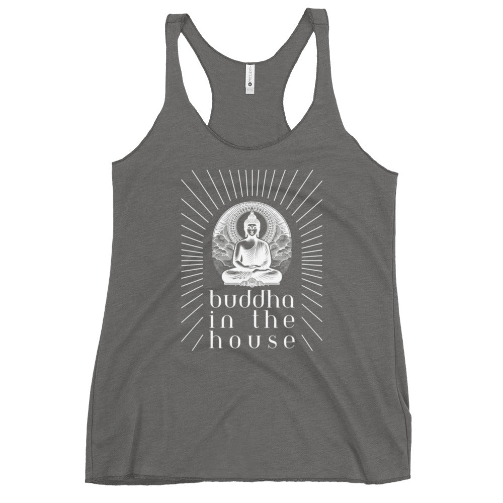 Women's Racerback Tank: Buddha in the House