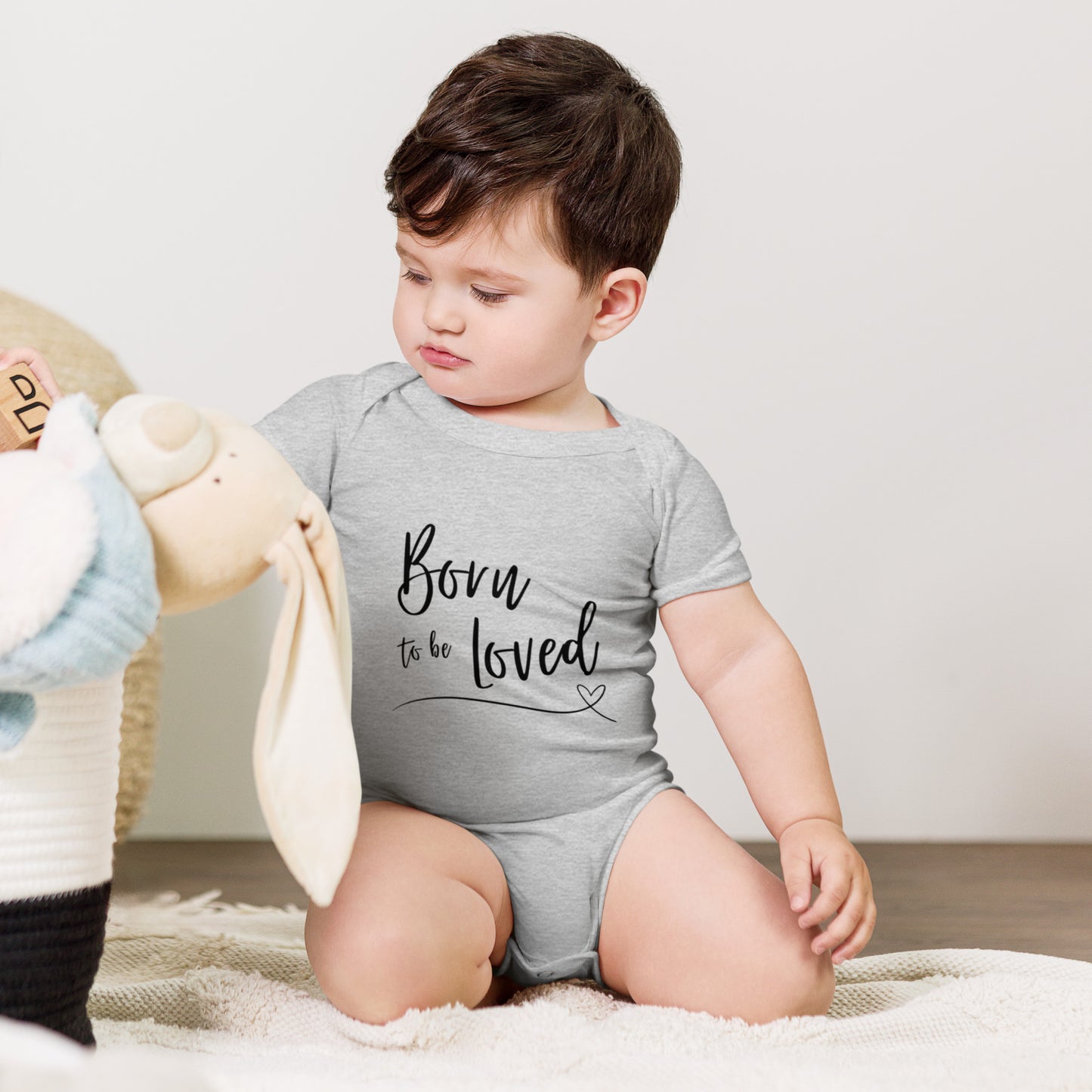 Baby Short Sleeve One Piece: Born to Be Loved