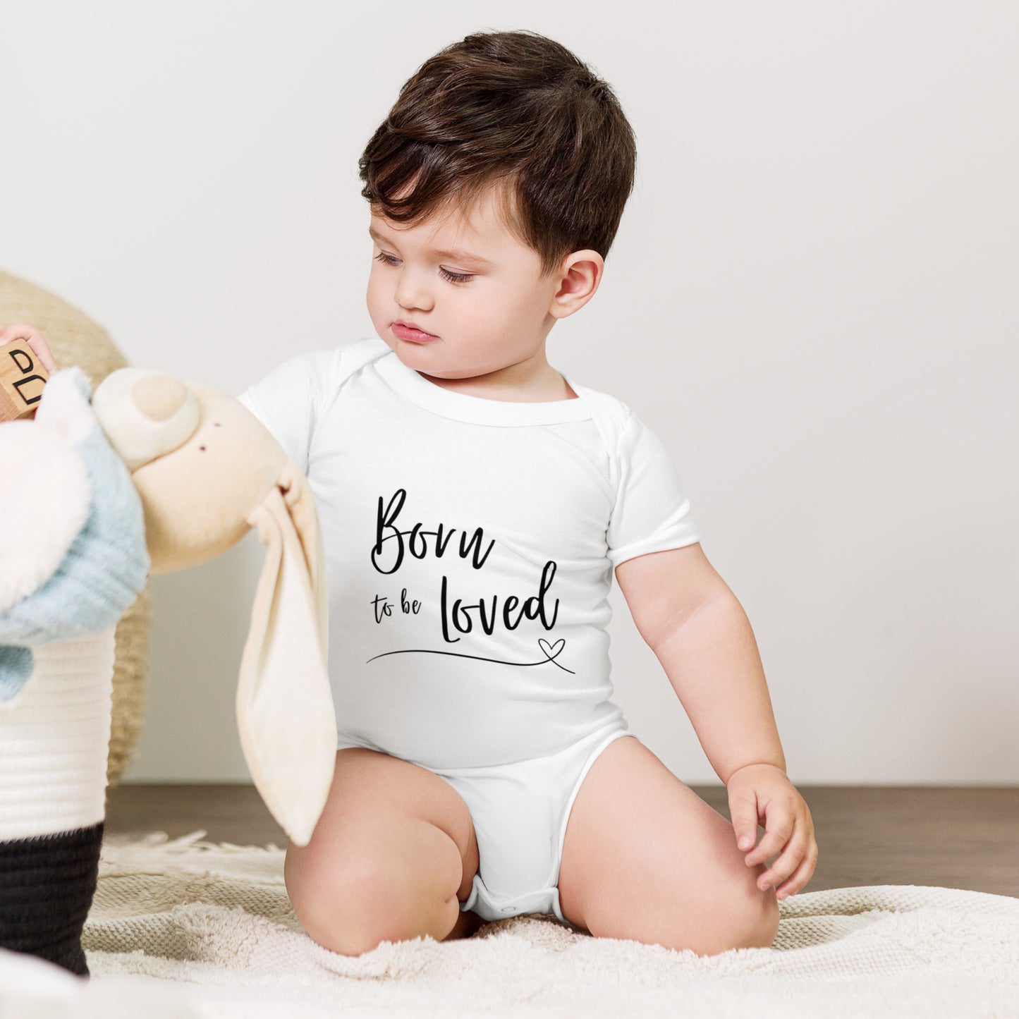 Baby Short Sleeve One Piece: Born to Be Loved