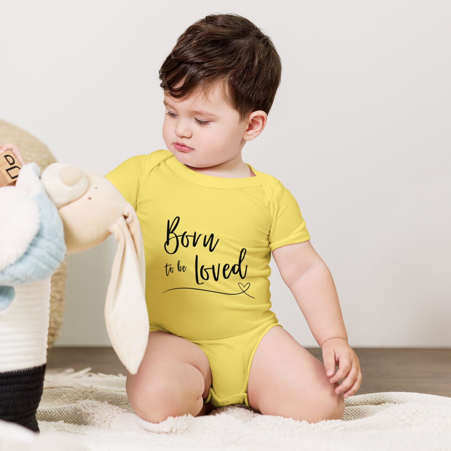 Baby Short Sleeve One Piece: Born to Be Loved