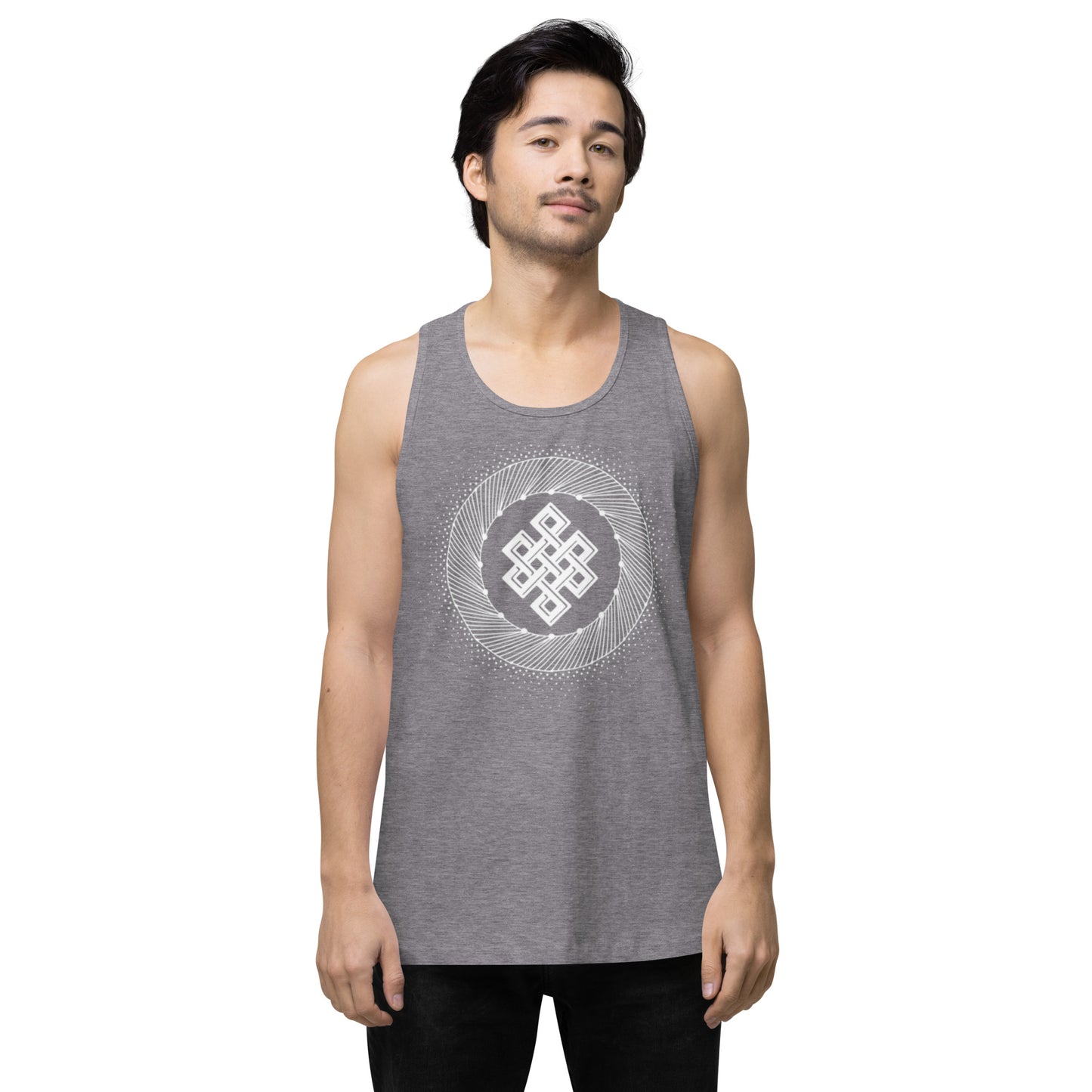 Men’s Premium Tank Top: Tibetan Eternity Knot Mandala