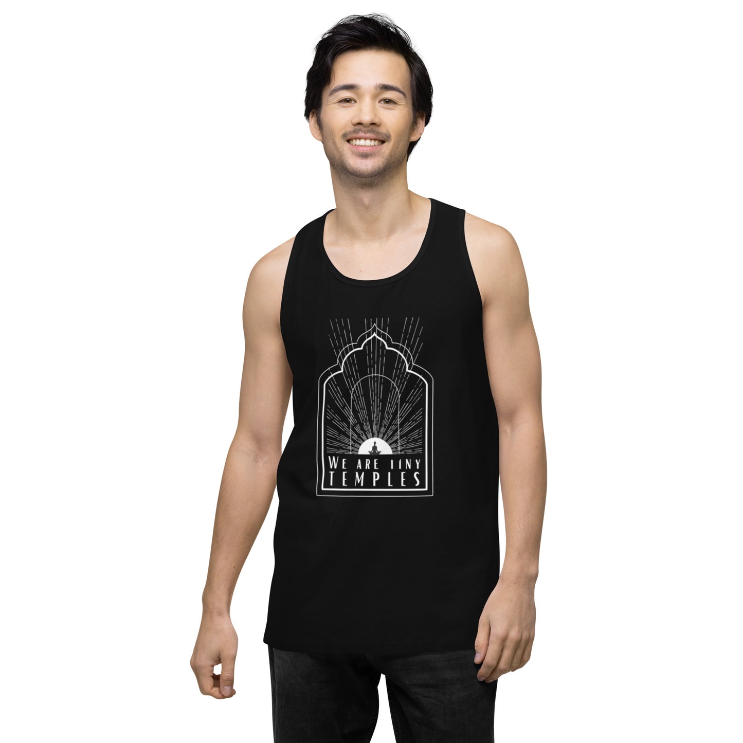 Men’s Premium Tank Top: We Are Tiny Temples