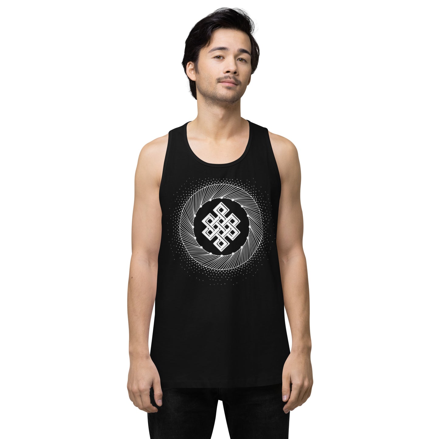 Men’s Premium Tank Top: Tibetan Eternity Knot Mandala