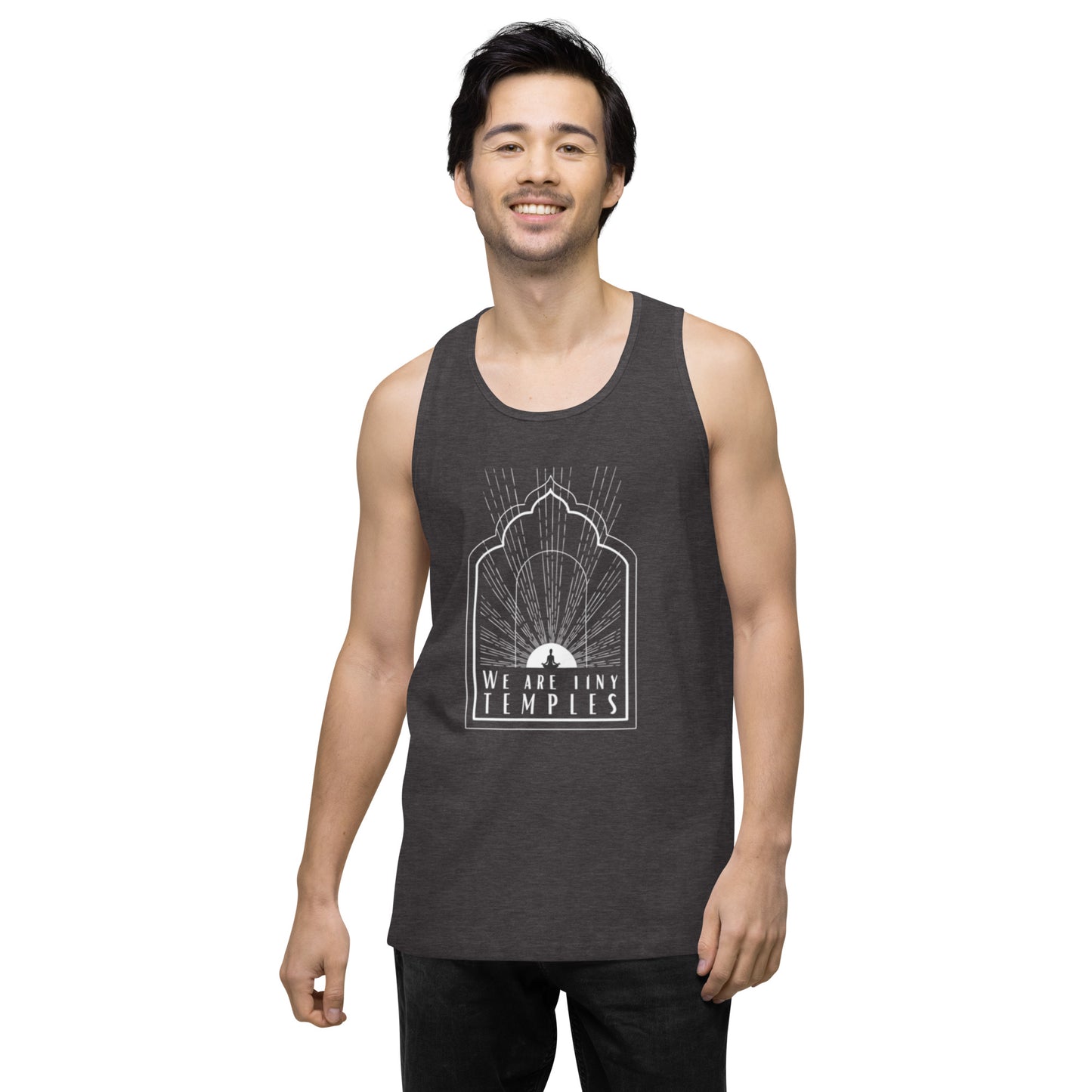 Men’s Premium Tank Top: We Are Tiny Temples