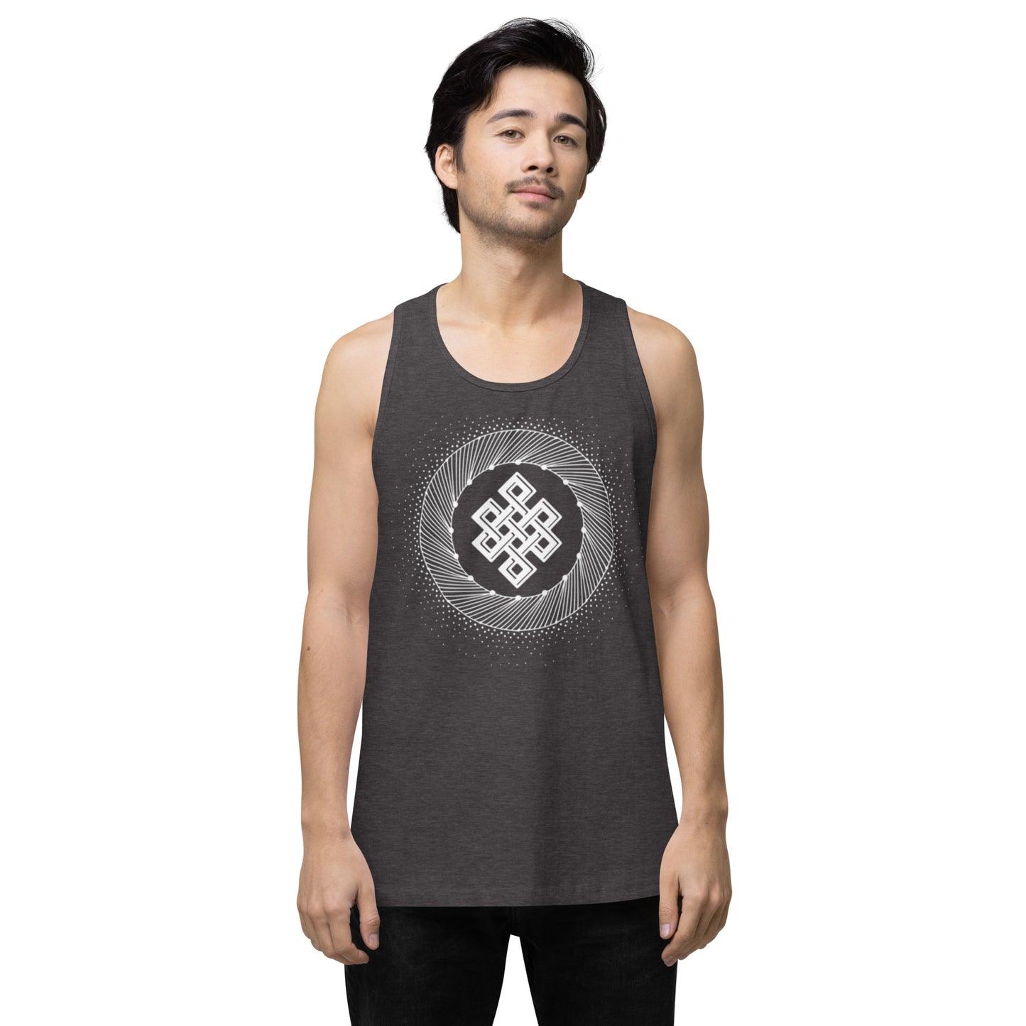 Men’s Premium Tank Top: Tibetan Eternity Knot Mandala