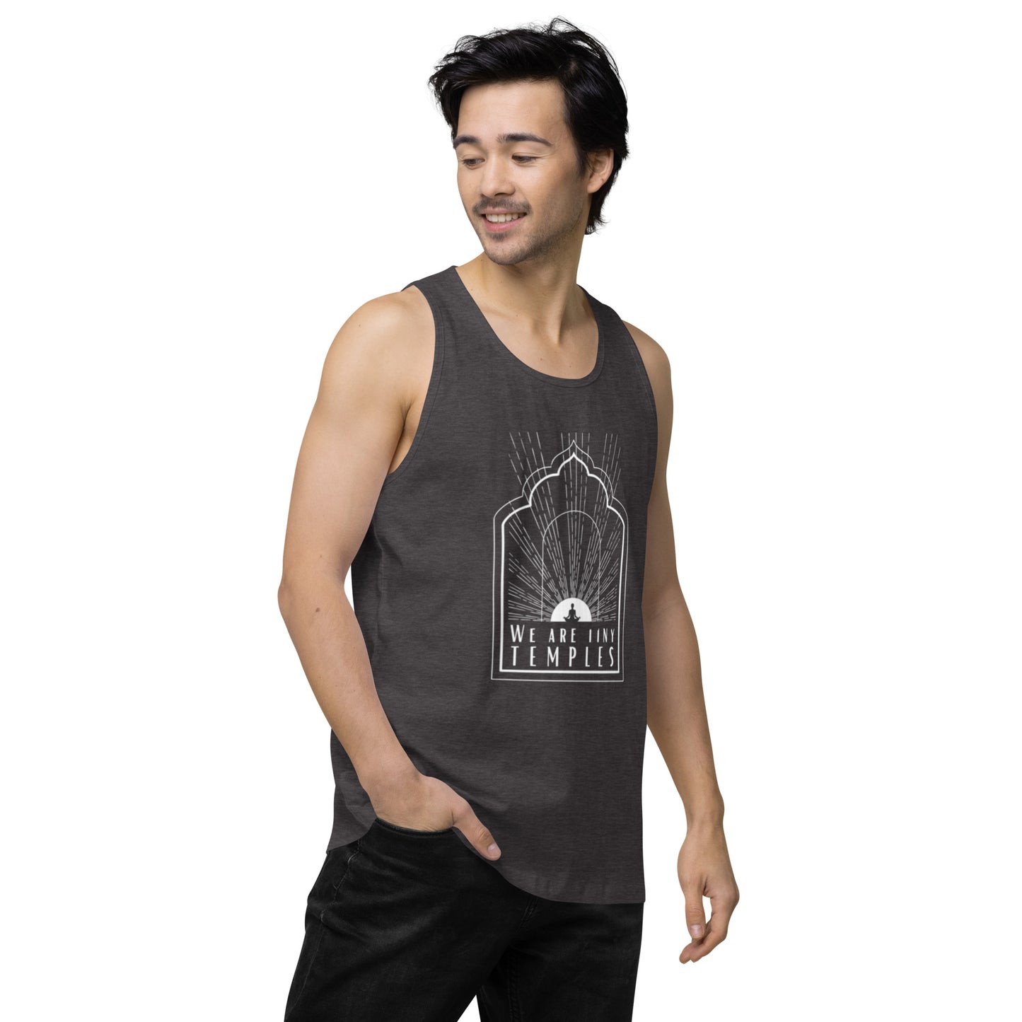 Men’s Premium Tank Top: We Are Tiny Temples