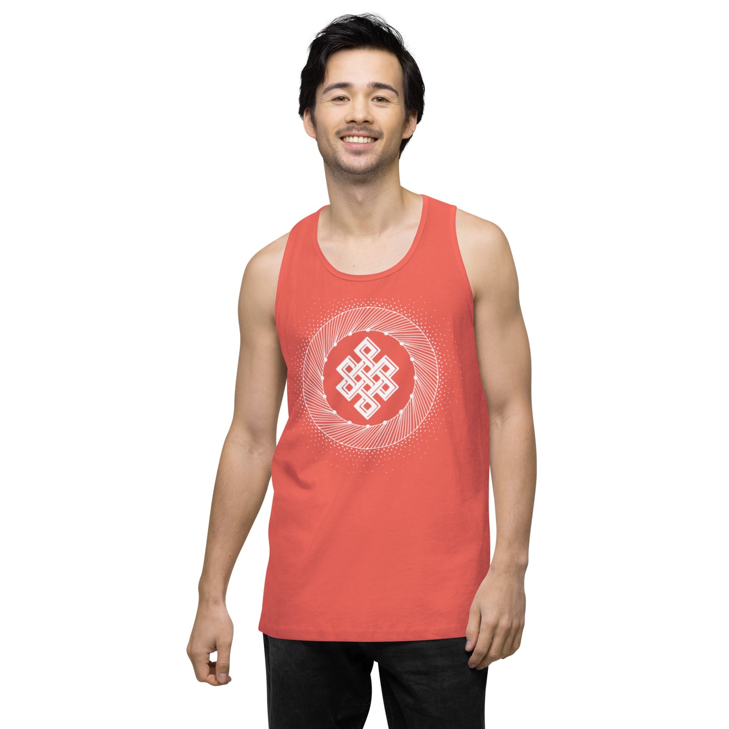 Men’s Premium Tank Top: Tibetan Eternity Knot Mandala