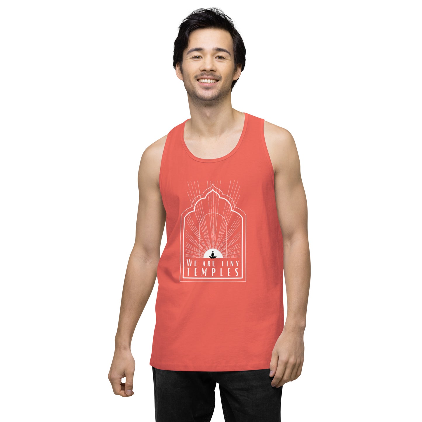 Men’s Premium Tank Top: We Are Tiny Temples