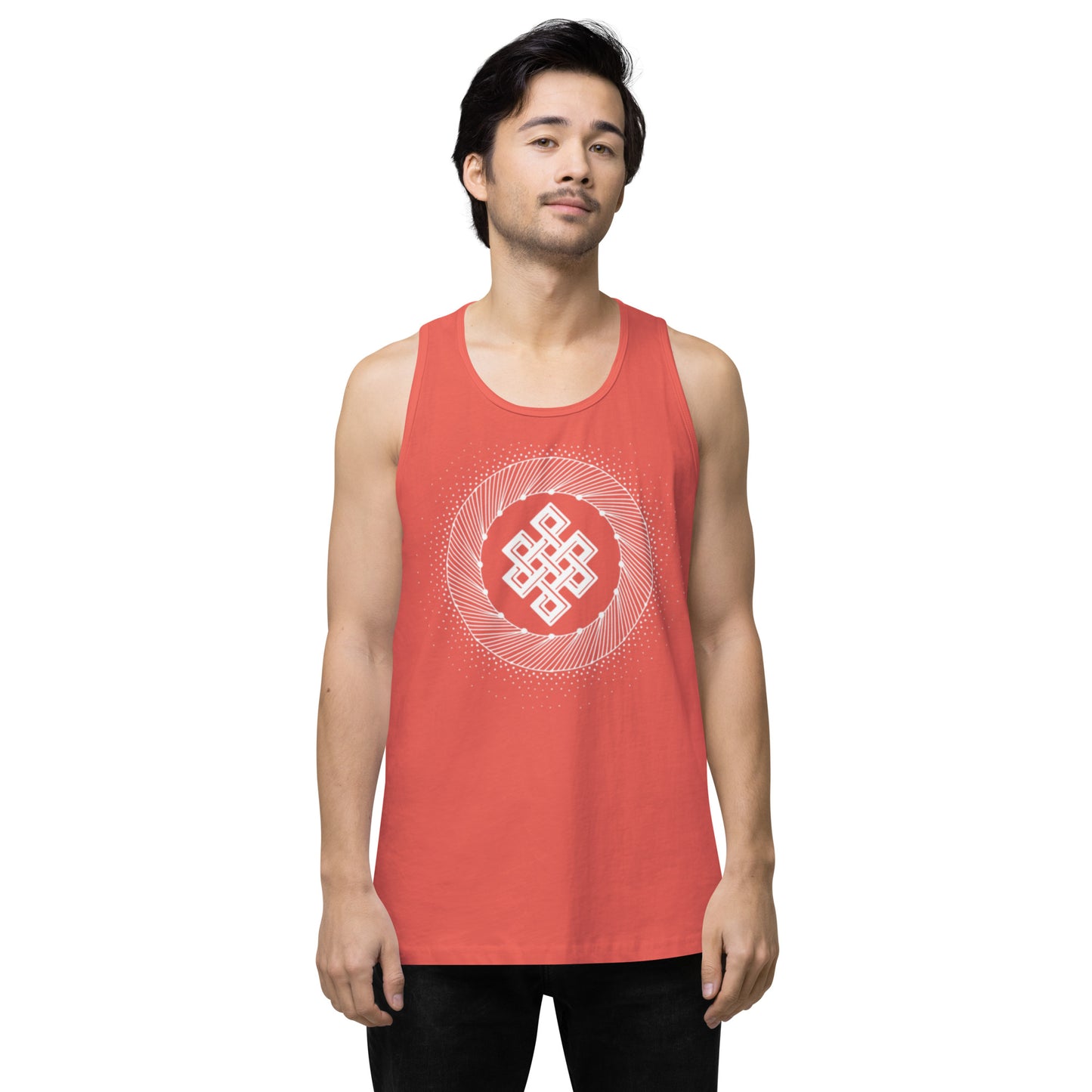 Men’s Premium Tank Top: Tibetan Eternity Knot Mandala