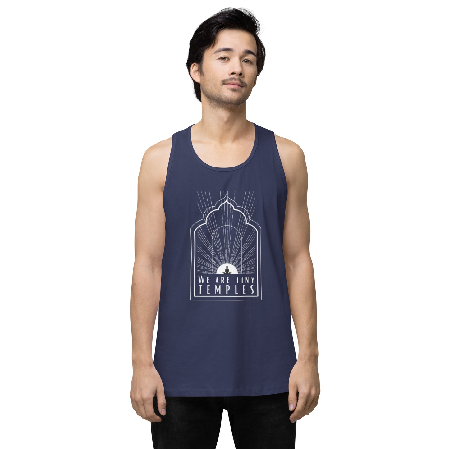 Men’s Premium Tank Top: We Are Tiny Temples