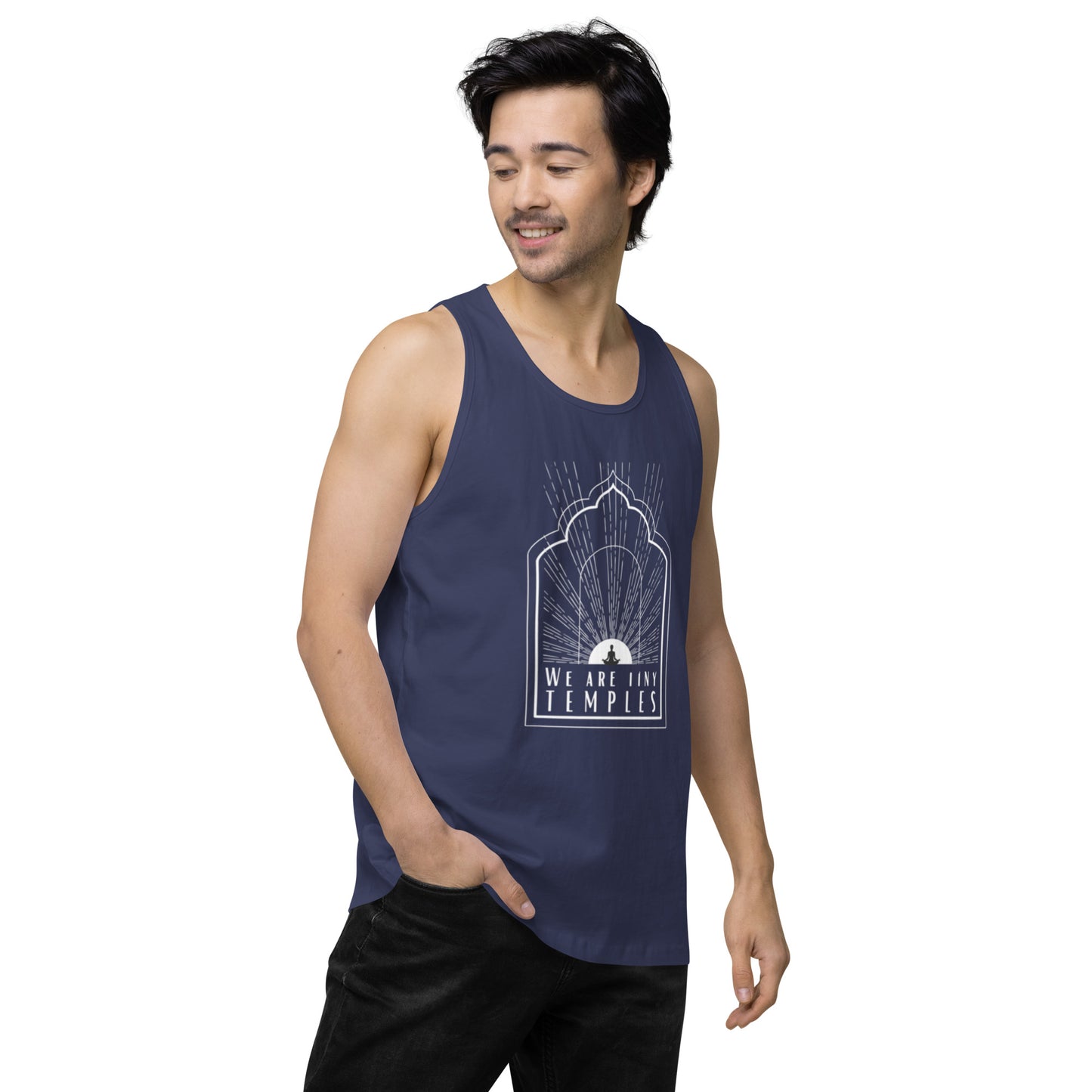 Men’s Premium Tank Top: We Are Tiny Temples