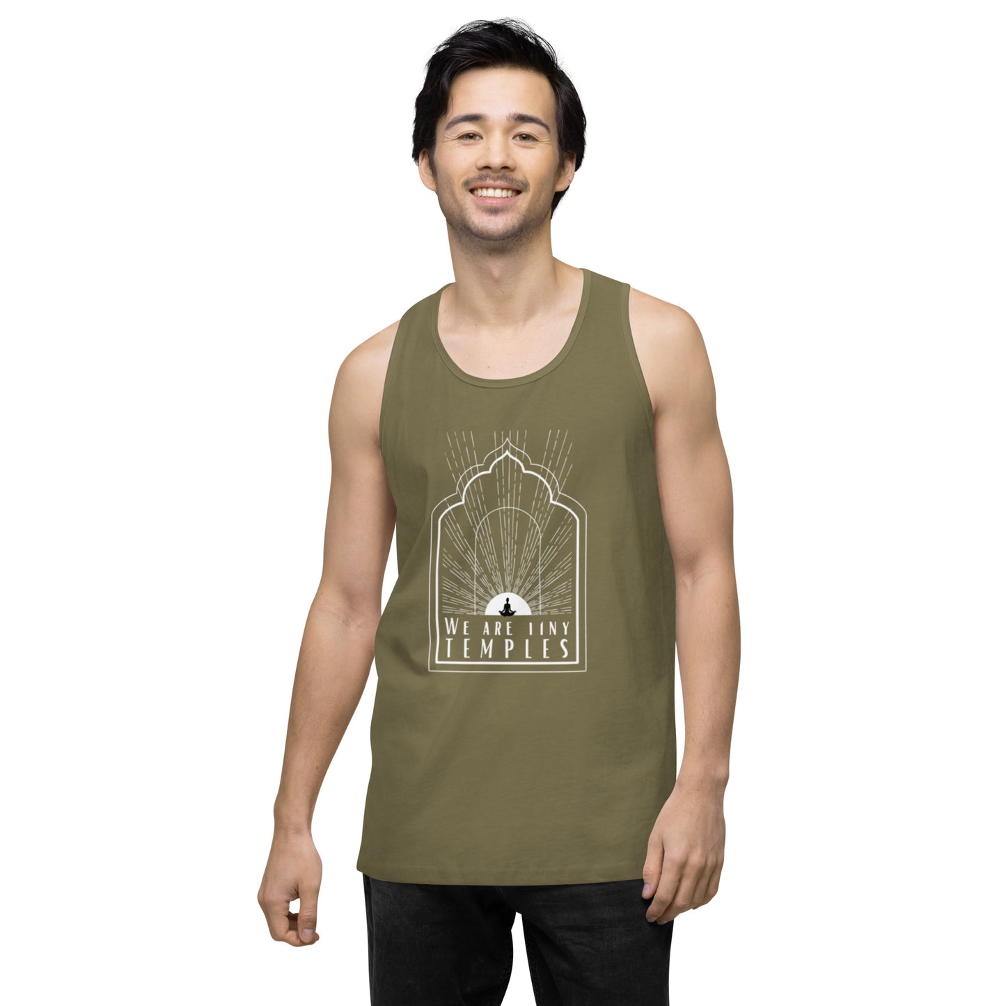 Men’s Premium Tank Top: We Are Tiny Temples