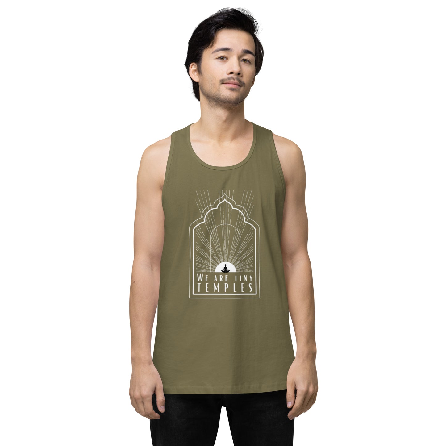 Men’s Premium Tank Top: We Are Tiny Temples