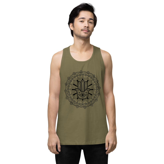 Men’s Premium Tank Top: Hand of Fatima Mandala