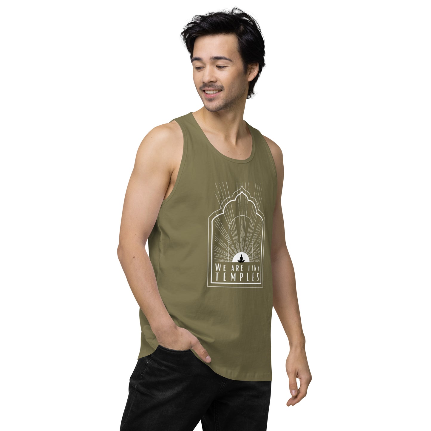 Men’s Premium Tank Top: We Are Tiny Temples