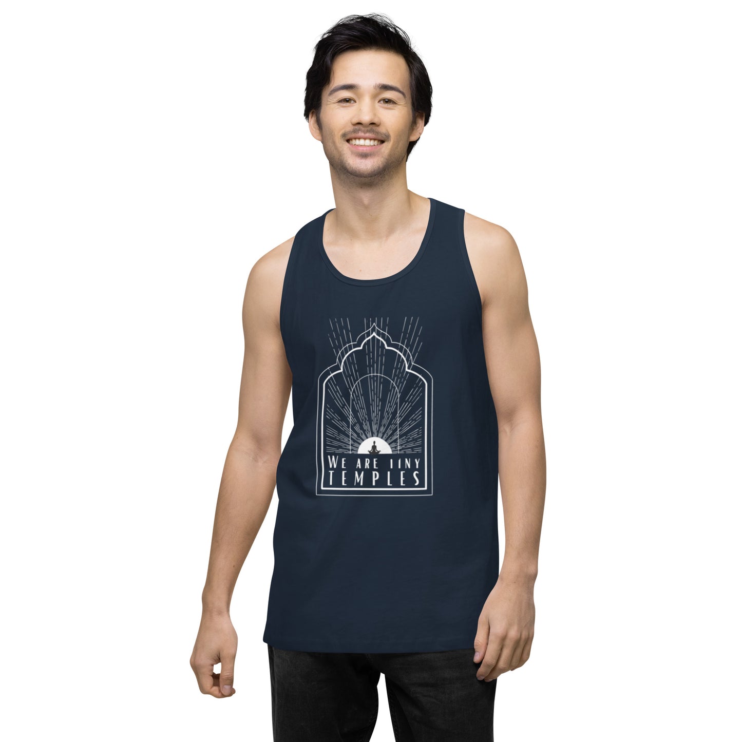 Men’s Premium Tank Top: We Are Tiny Temples