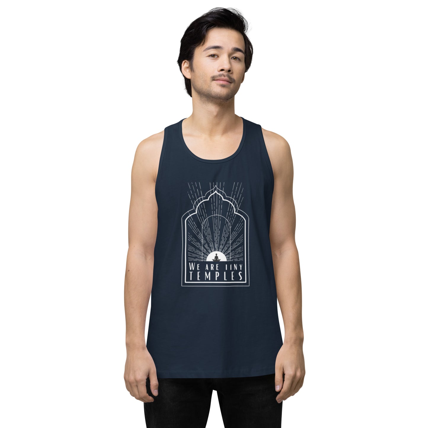 Men’s Premium Tank Top: We Are Tiny Temples